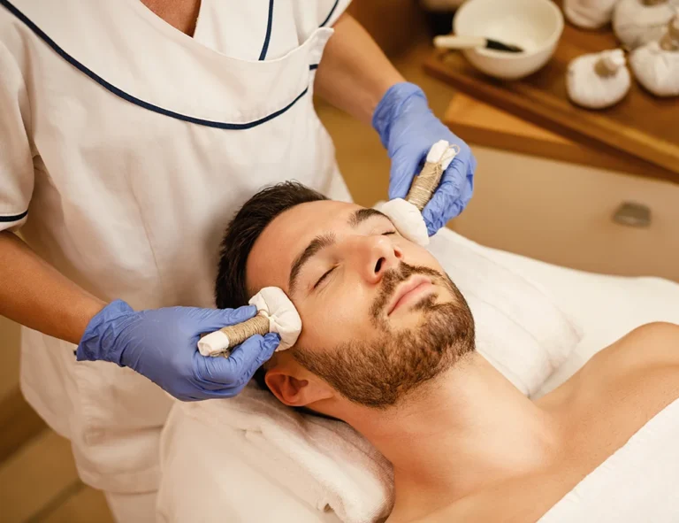 relaxed man having massage